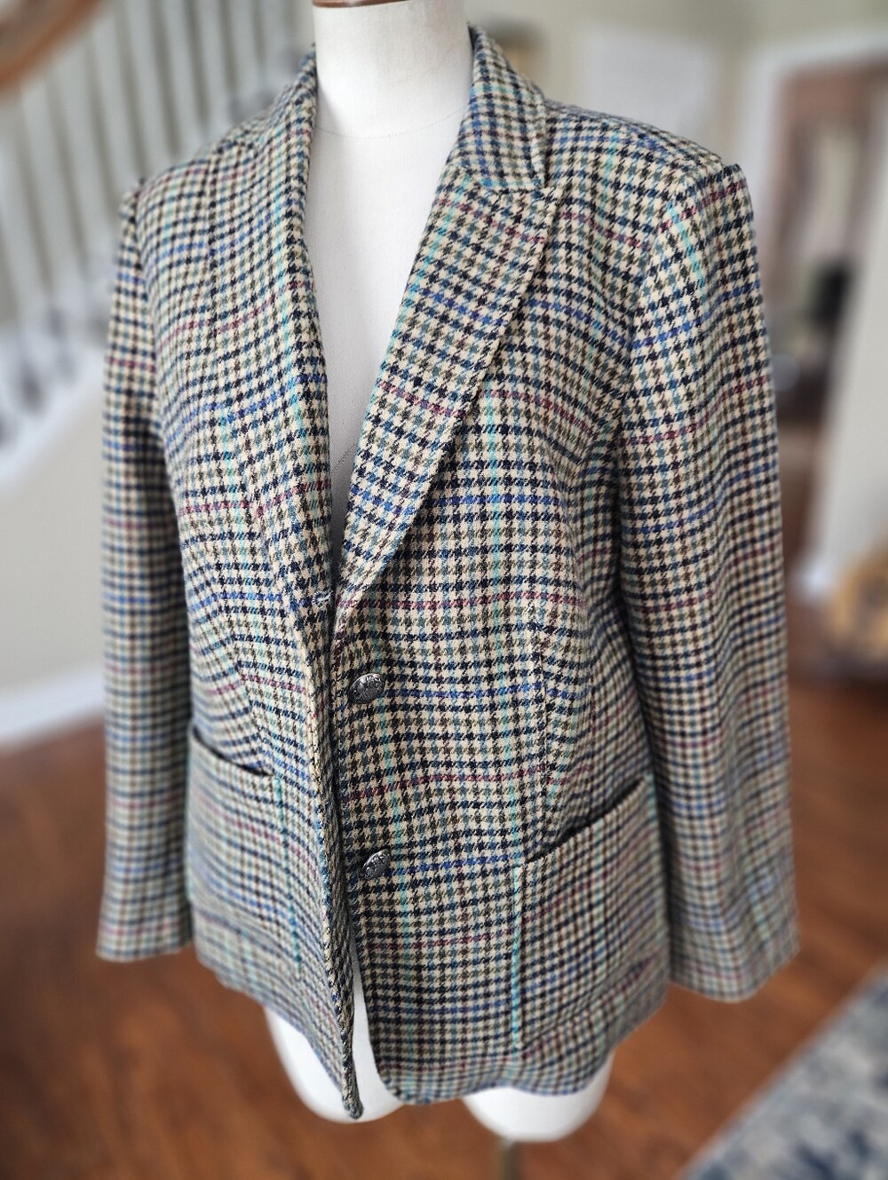 Talbots Plaid Wool Blend Jacket Size 12